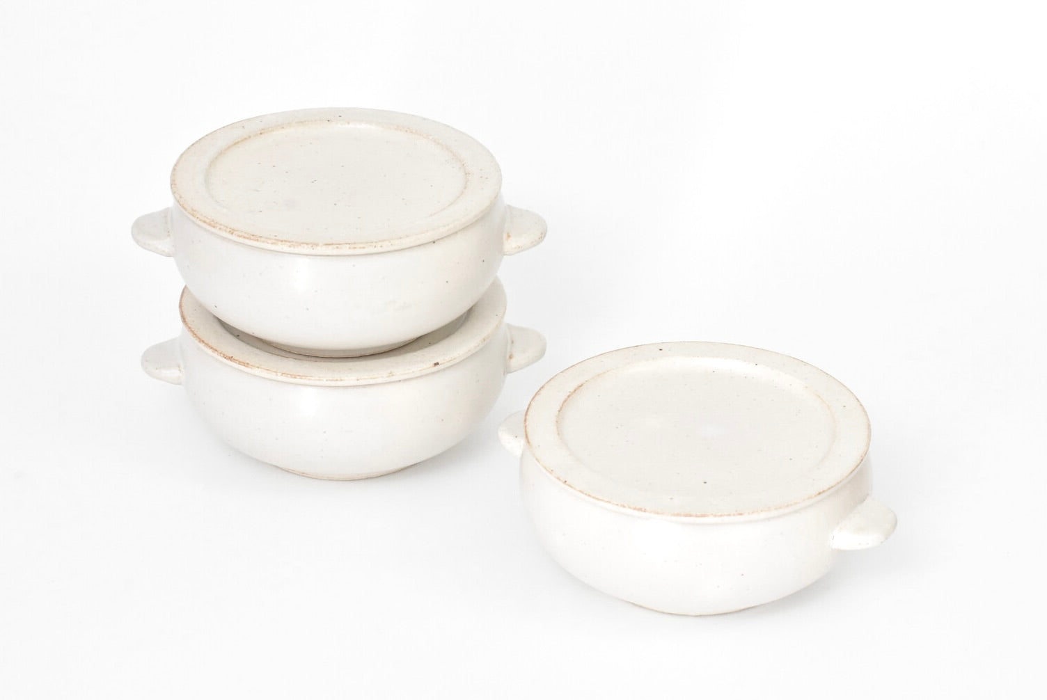 Japanese Minoyaki Ceramic Gratin Bowl, Plate & Mini Plate/Lid/Potholder, Beige