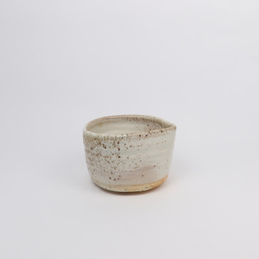 Wood-fired Shino Ceramic Katakuchi 片口 Matcha Whisking Bowl