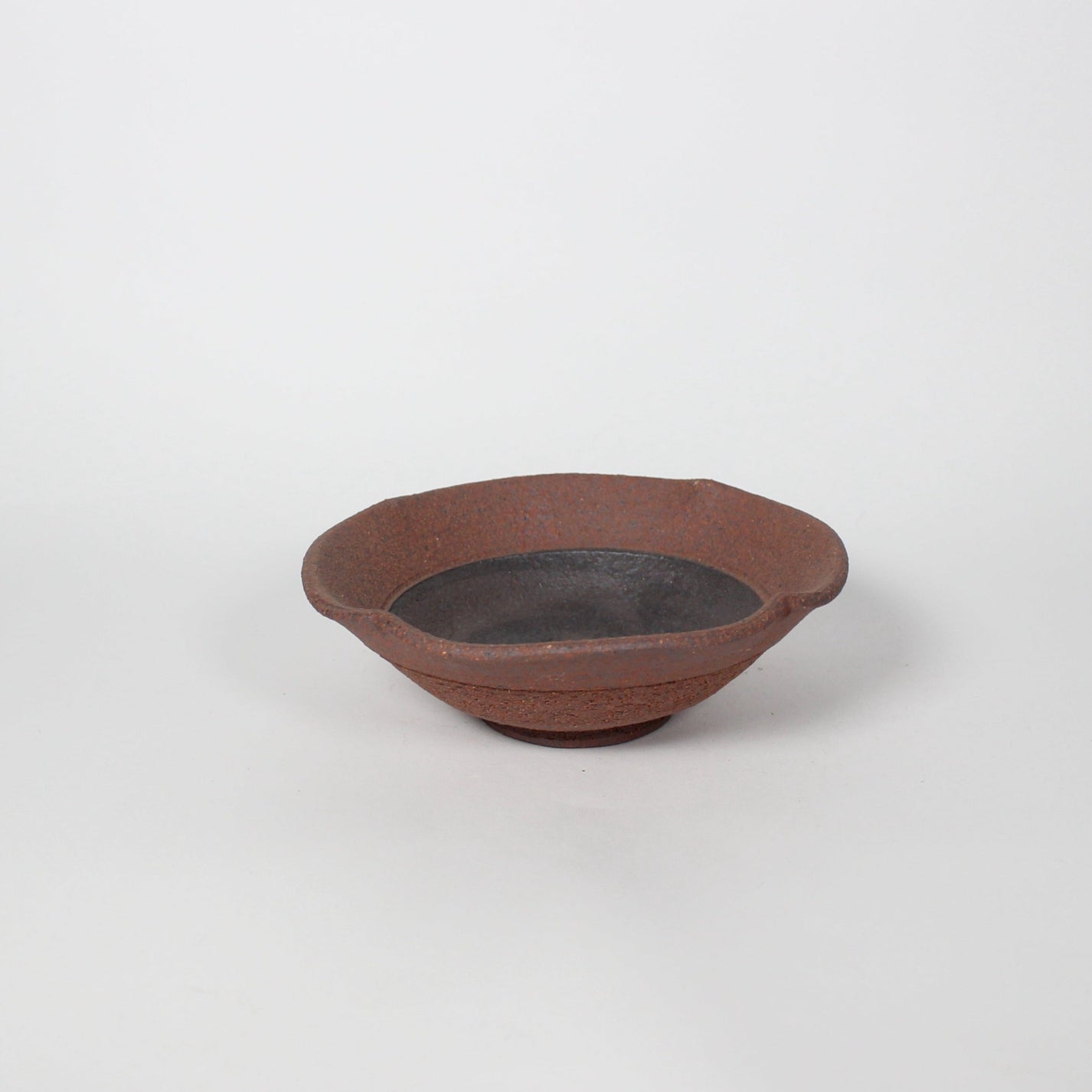 Japanese Ceramic Plate, Rustic Brown