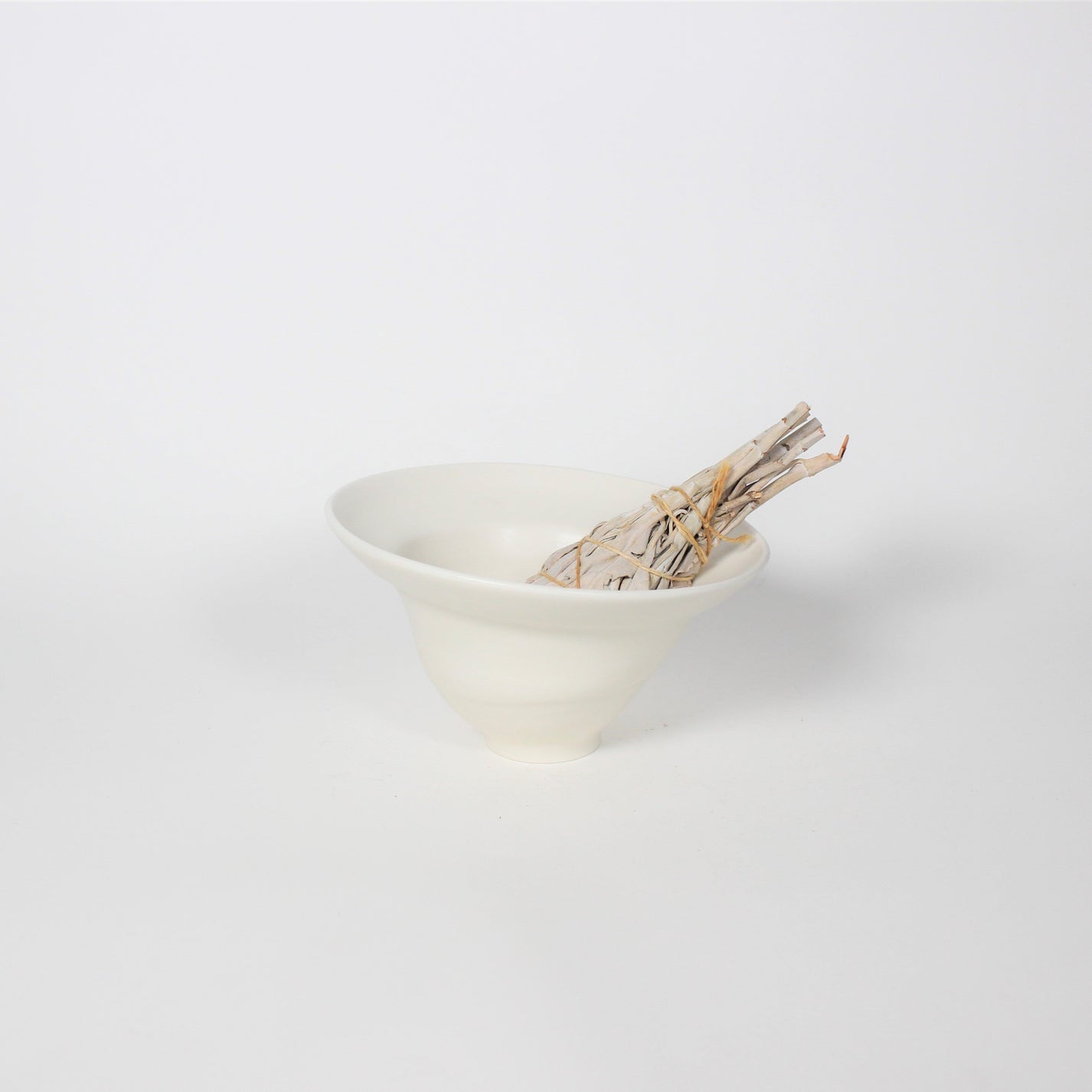 Japanese Ceramic Wabi Bowl, White
