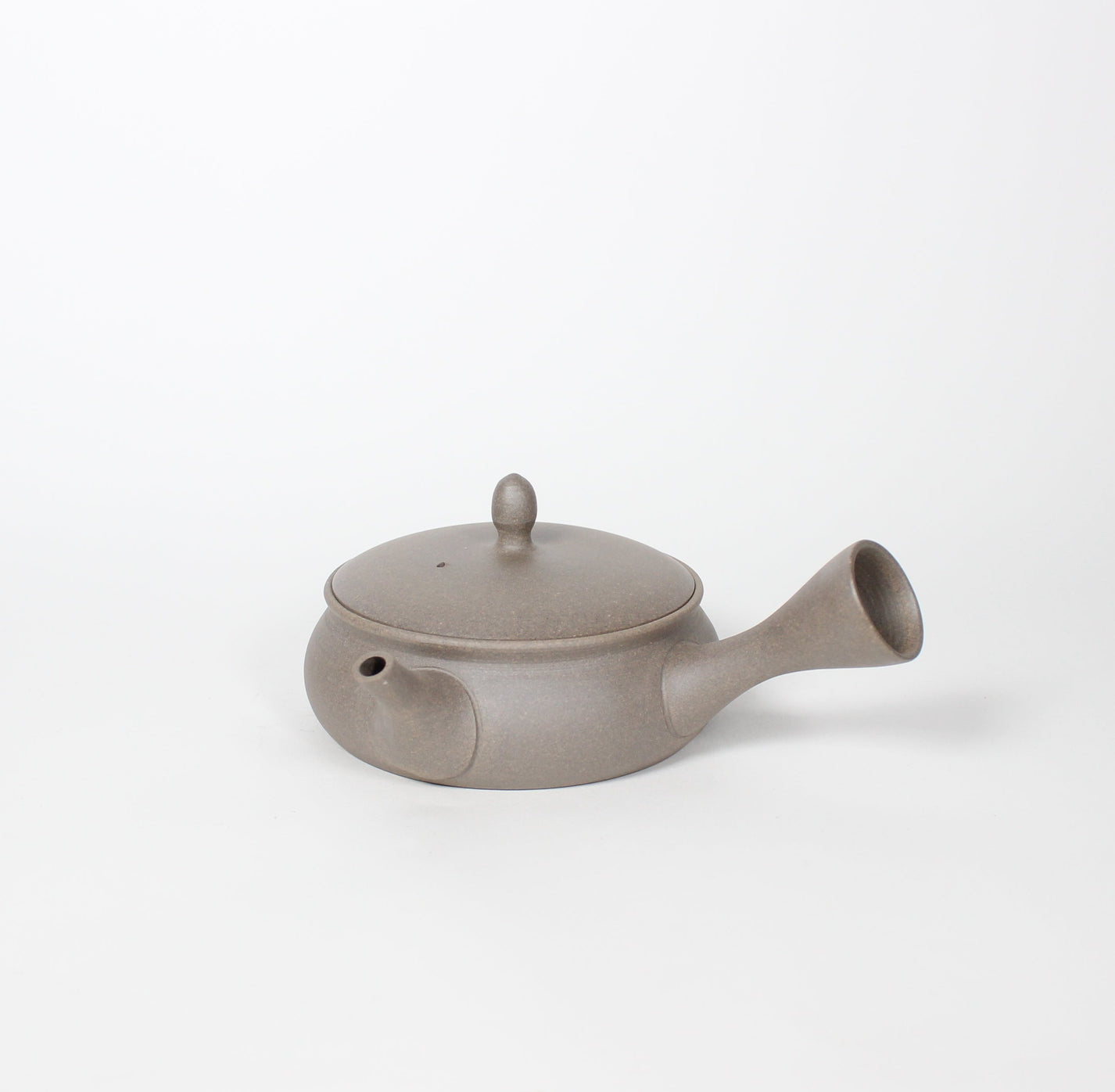 Japanese Tokoname Ceramic Kyusu Round Tea Pot, Beige