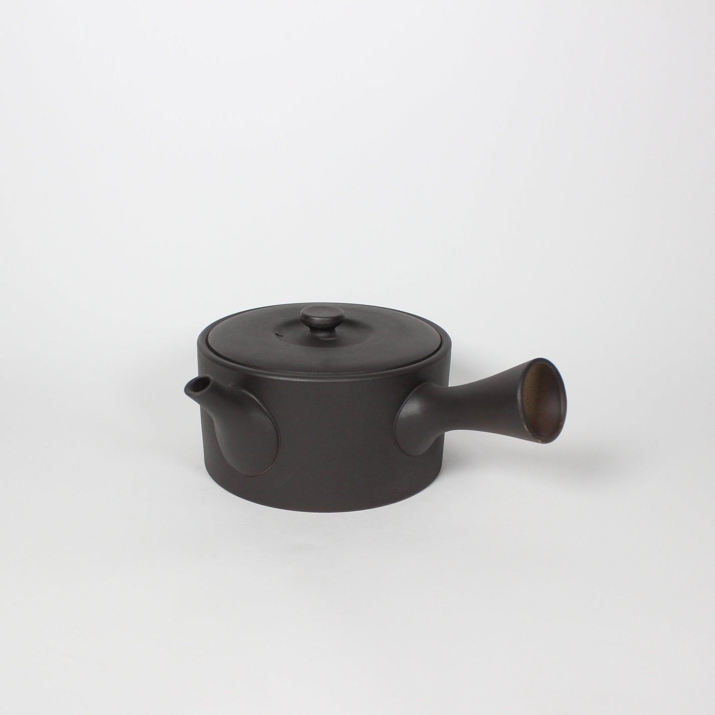 Japanese Tokoname Ceramic Kyusu Tea Pot, Dark Brown