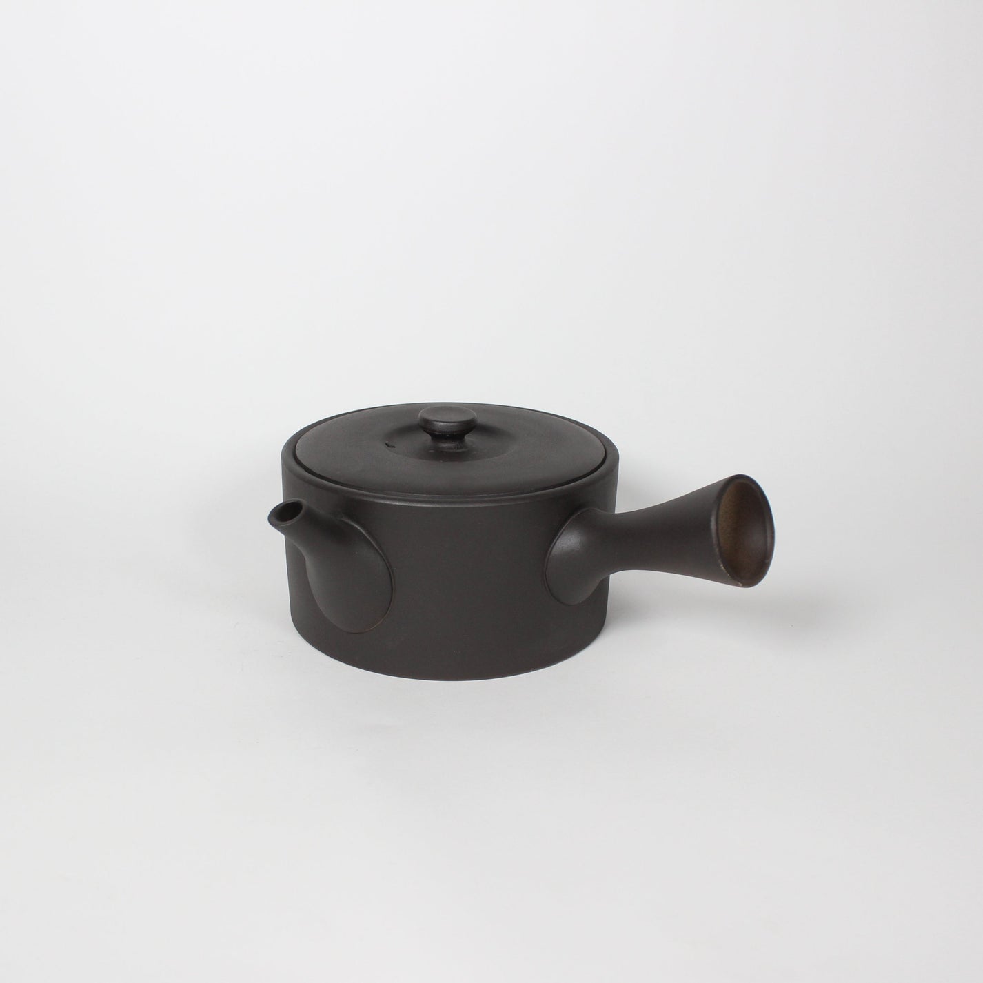 Japanese Tokoname Ceramic Kyusu Tea Pot, Dark Brown