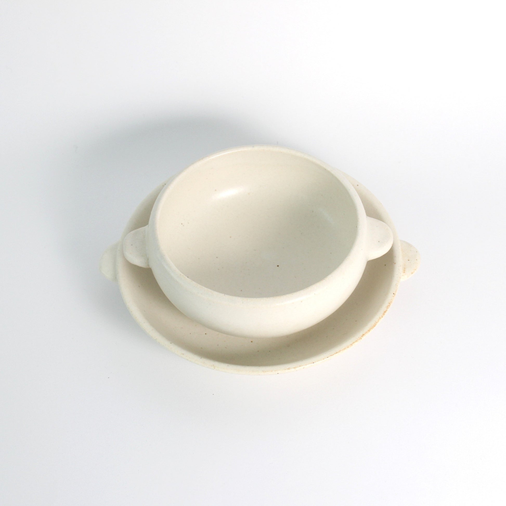 Japanese Minoyaki Ceramic Gratin Bowl, Plate & Mini Plate/Lid/Potholder, Beige