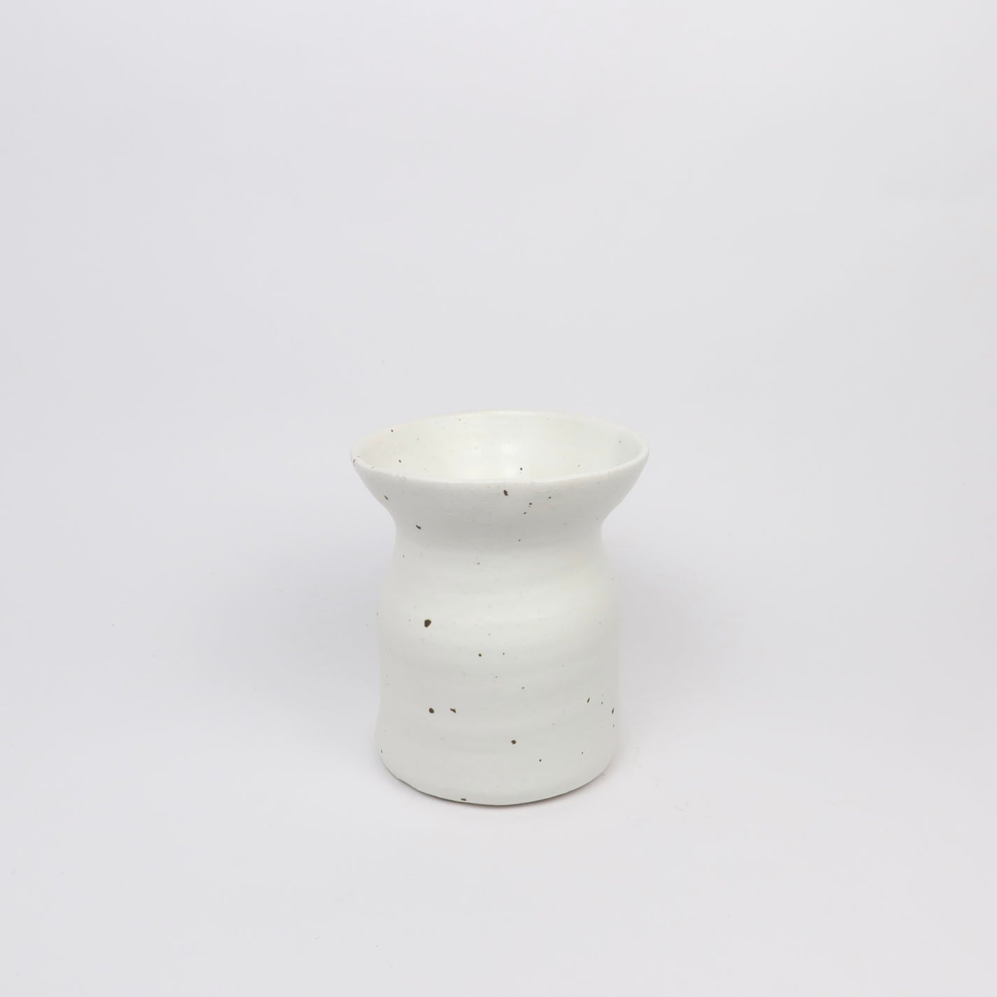 Korean Wabi Sabi Ceramic Vase, Dotted White