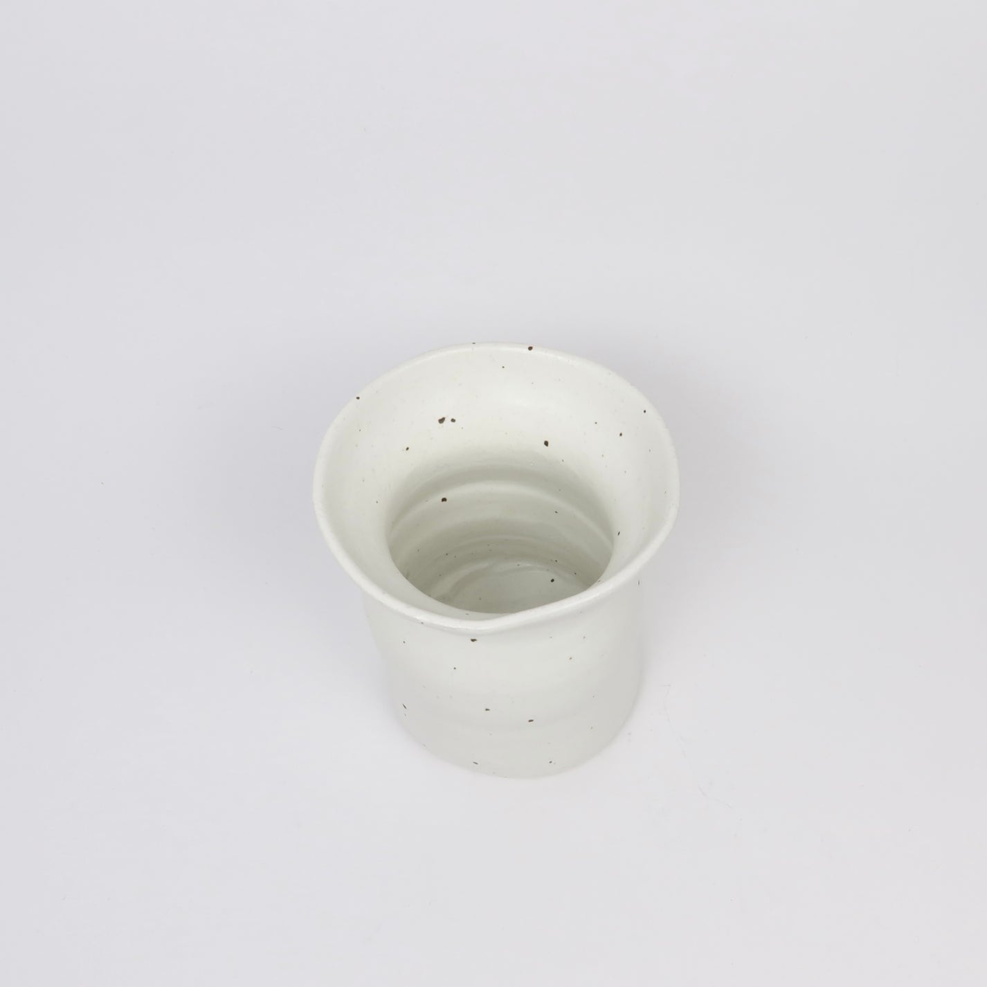 Korean Wabi Sabi Ceramic Vase, Dotted White