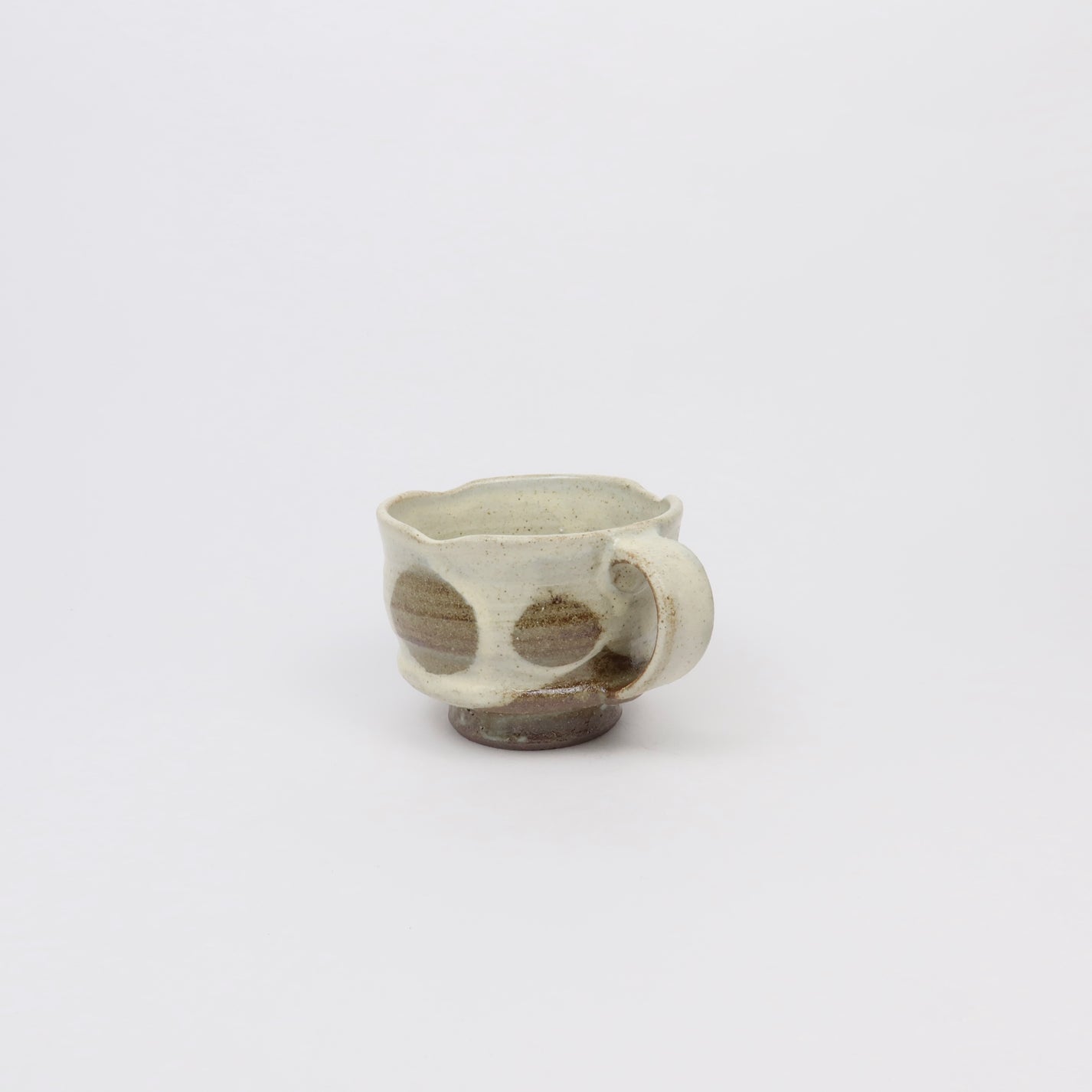Japanese Shigaraki Ceramic Wabi Mug with Circular Pattern