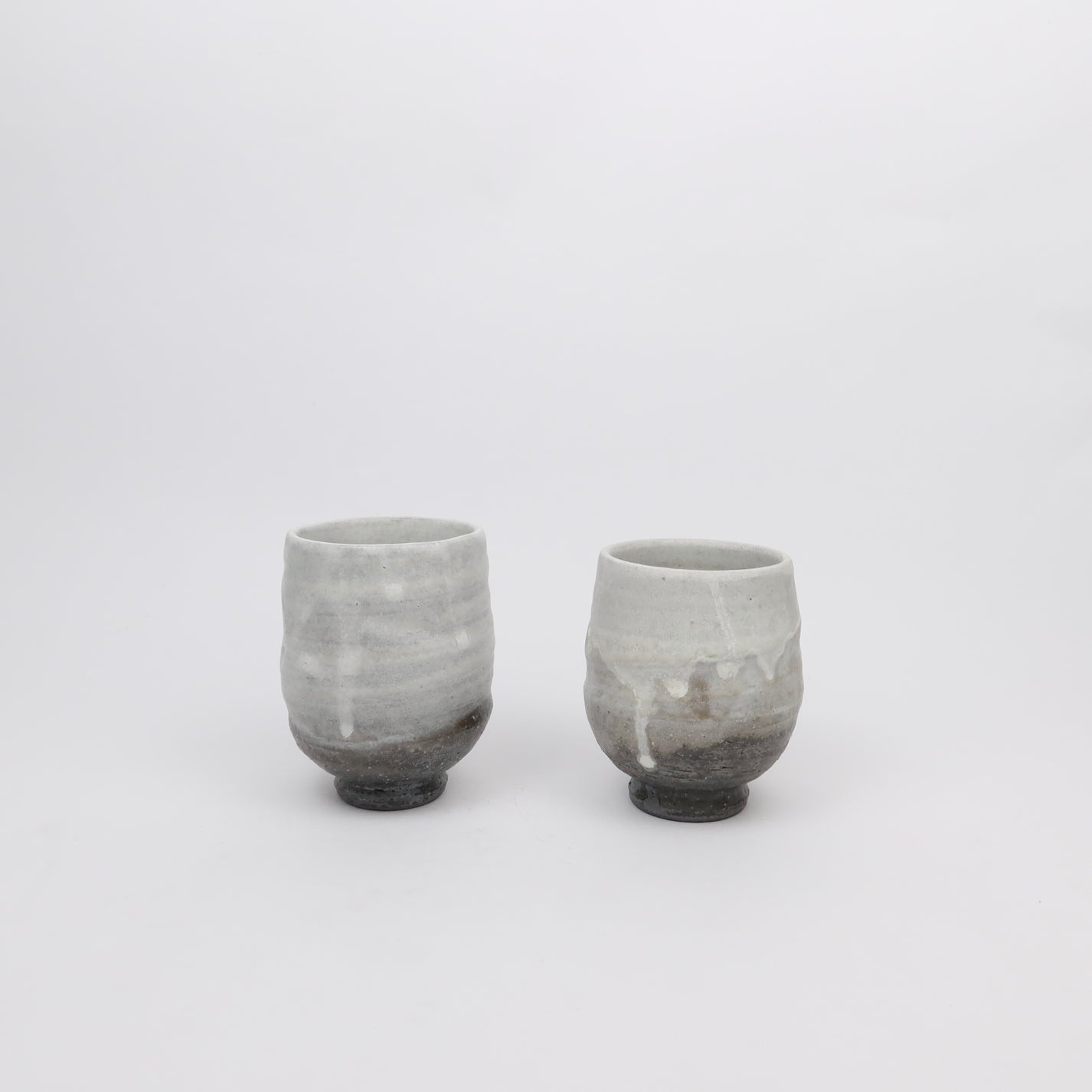 Japanese Minoyaki Ceramic Ash Glaze Tea Cup, 2 Sizes