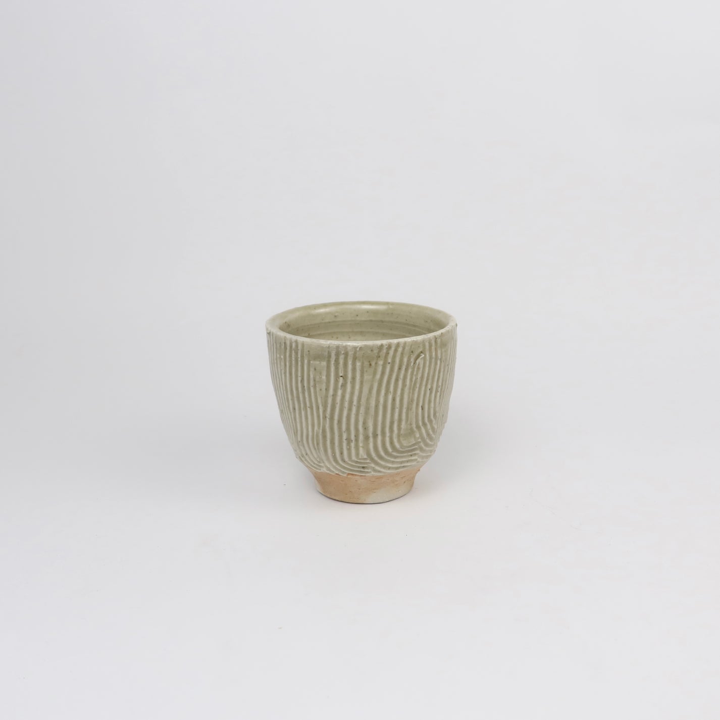 Wood-fired Shino Ceramic Sgraffito Tea Cup