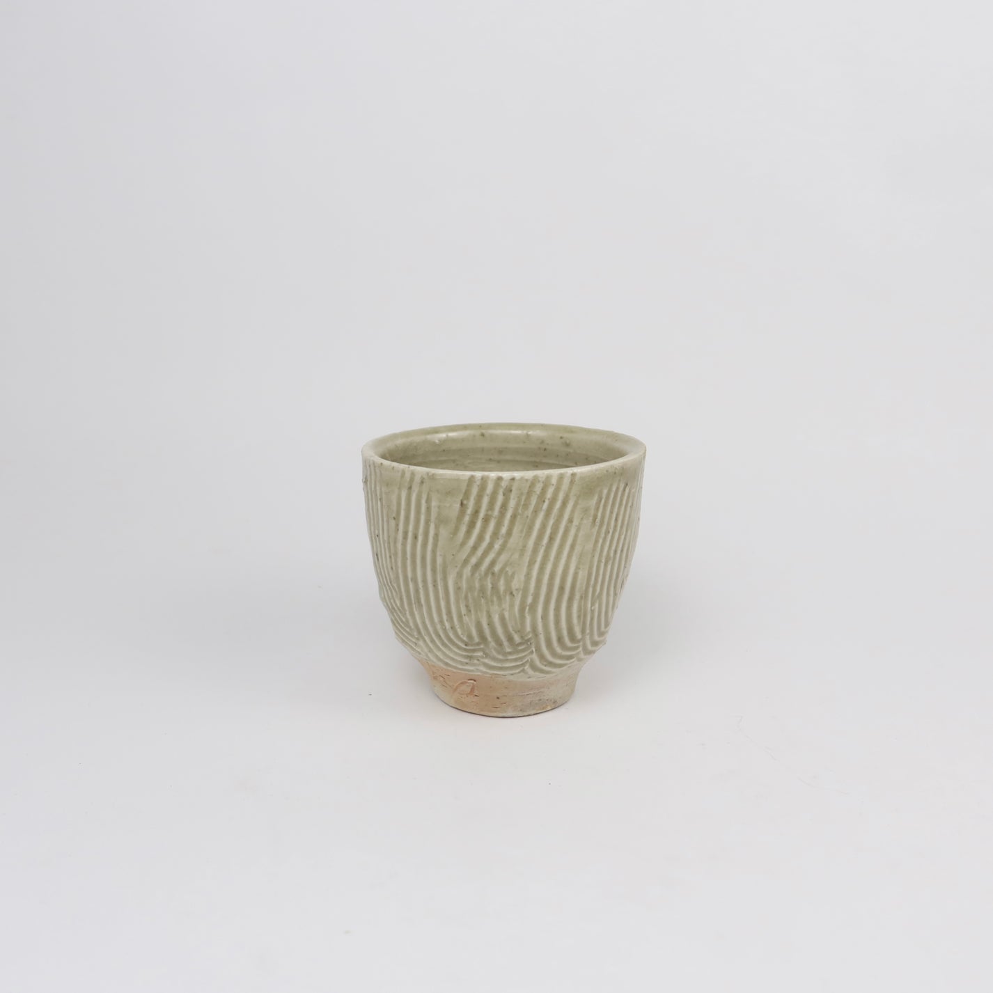 Wood-fired Shino Ceramic Sgraffito Tea Cup