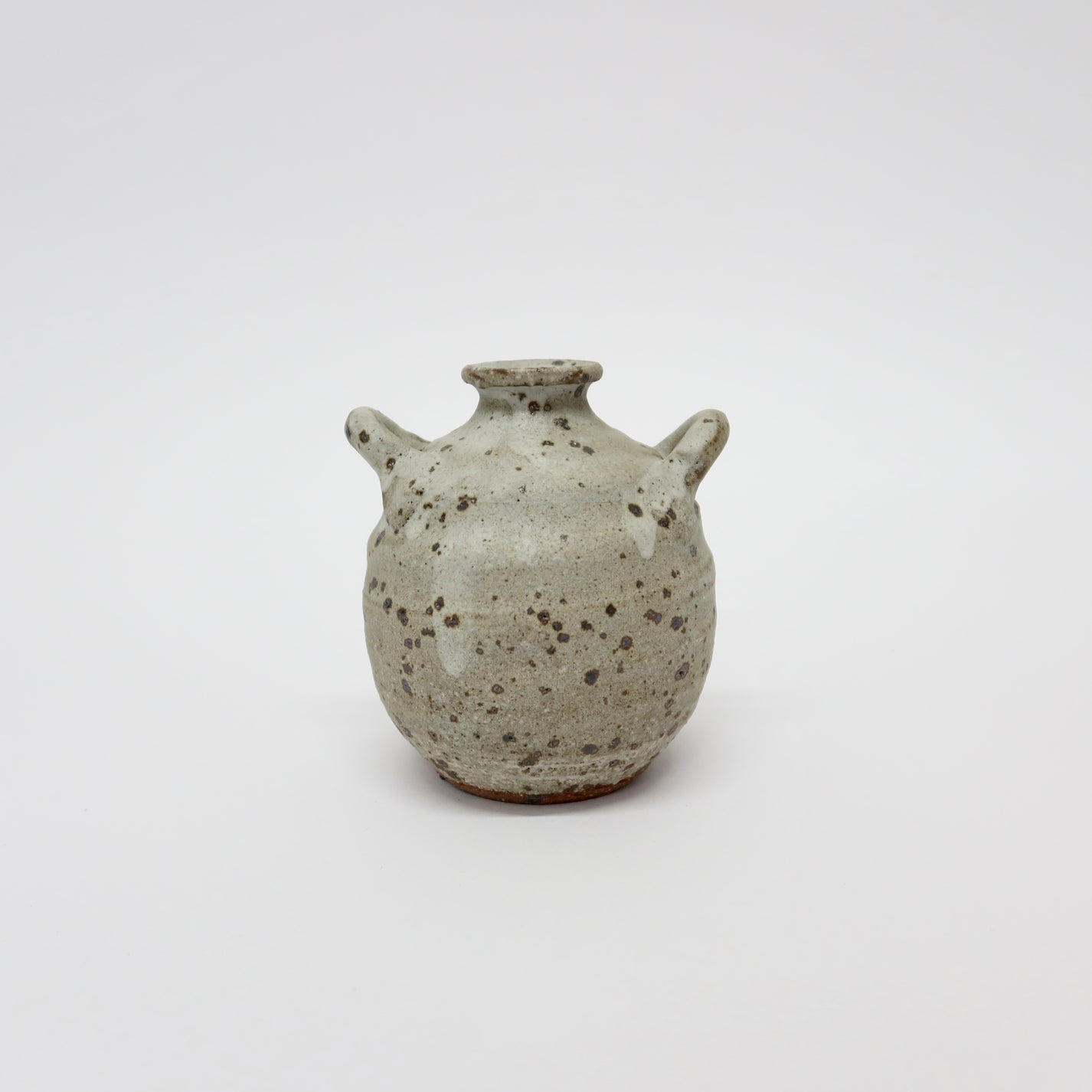 Japanese Shigaraki Ware Pottery Vase with Handles