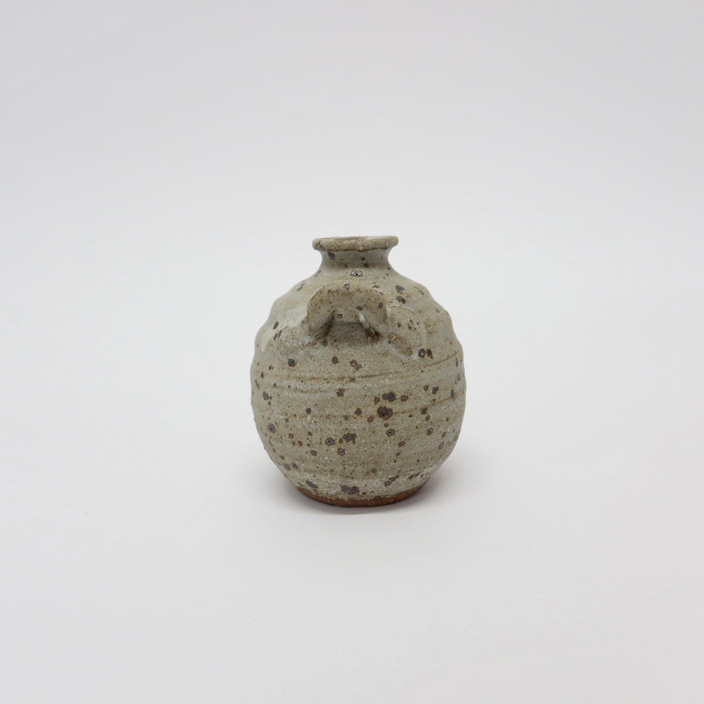 Japanese Shigaraki Ware Pottery Vase with Handles