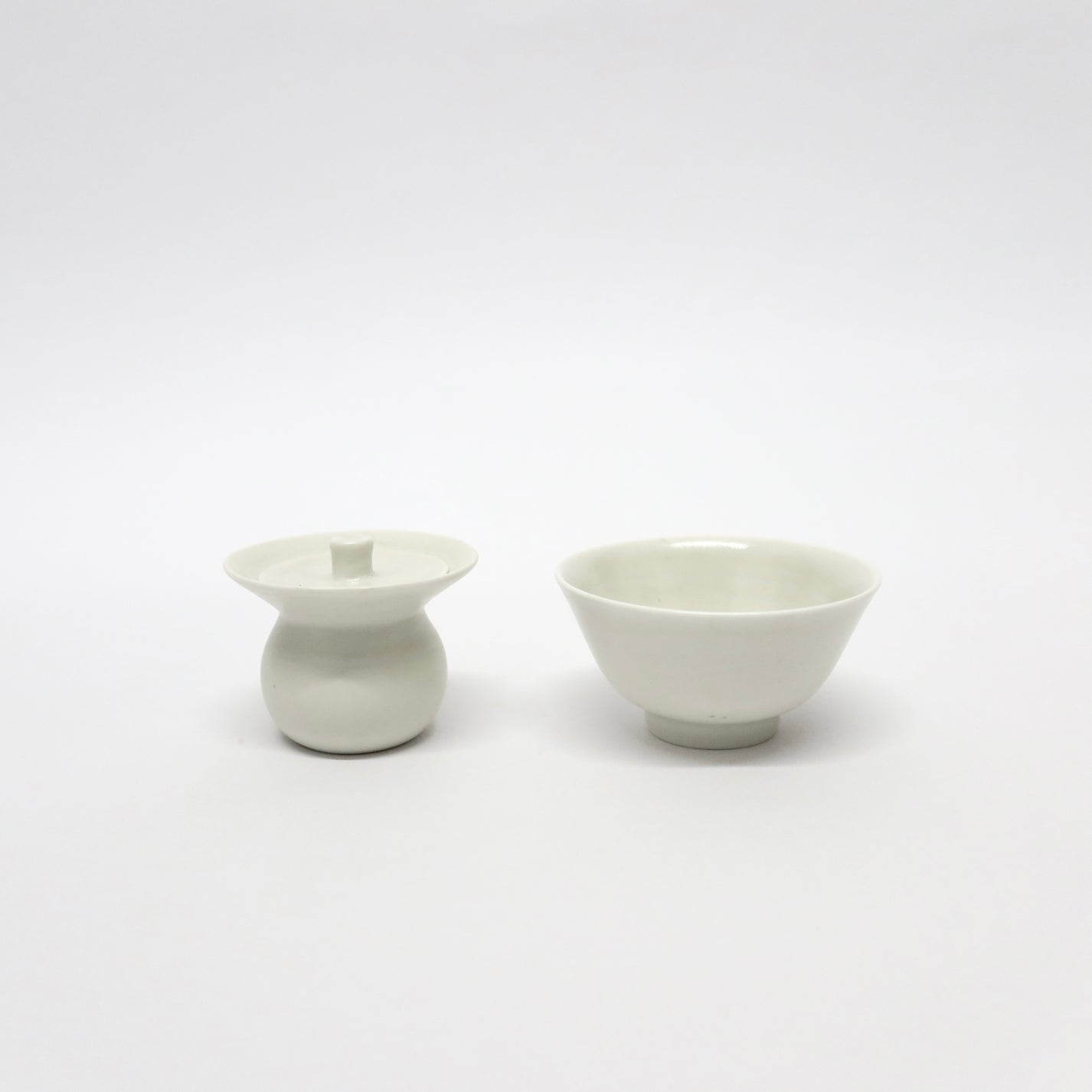 Korean Wood-fired Porcelain Gaiwan Teapot & Cup Set