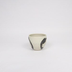 Japanese Shigaraki Dimpled Tea Cup with Iron-Oxide Brushwork