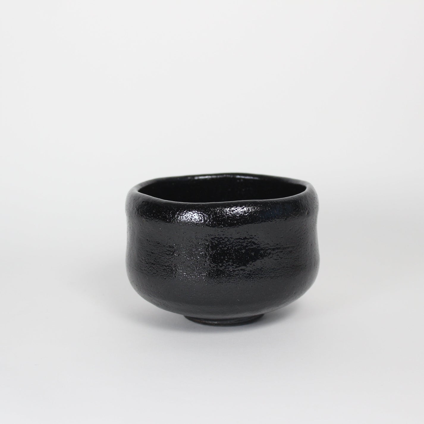 Japanese Kuro Rakuyaki Ceramic Tea Bowl