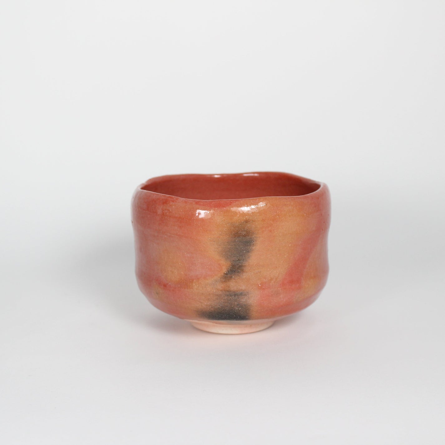 Japanese Aka Raku Ceramic Tea Bowl