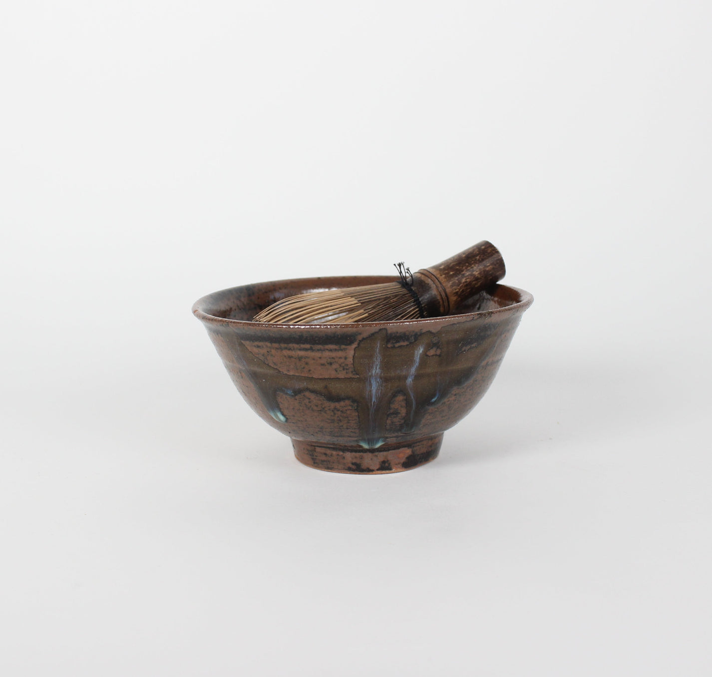 Japanese Black Glazed Ceramic Matcha Bowl