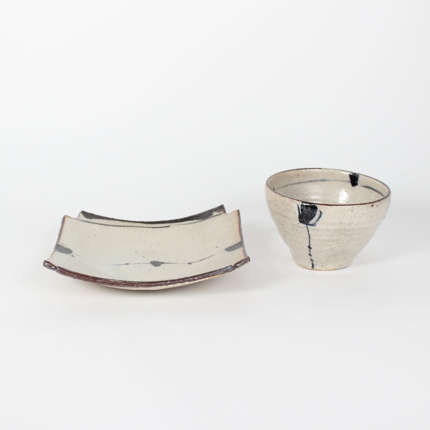 Japanese Gosu Mino-Yaki Square Plate