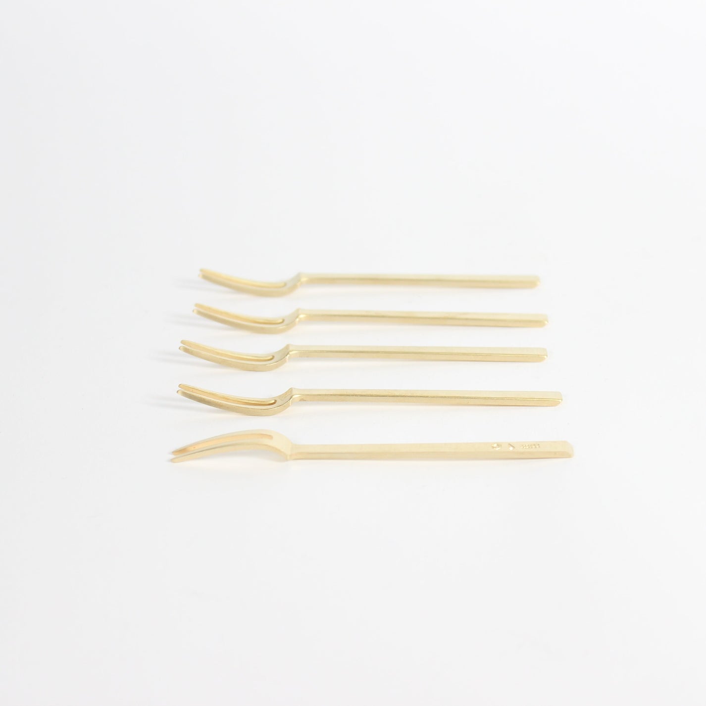 Japanese Brass Azmaya Petite Forks, Set of 5