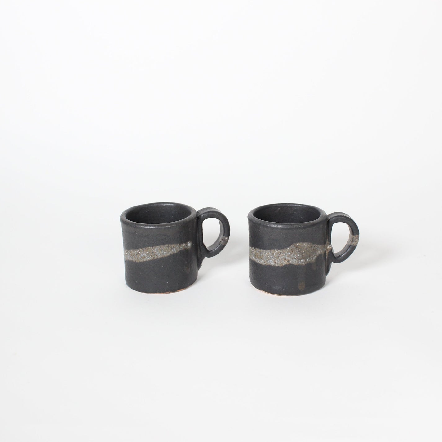 Japanese Shigaraki Ceramic Marble Effect Espresso Cups (Set)