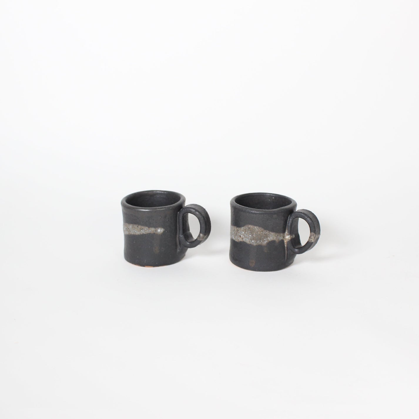 Japanese Shigaraki Ceramic Marble Effect Espresso Cups (Set)