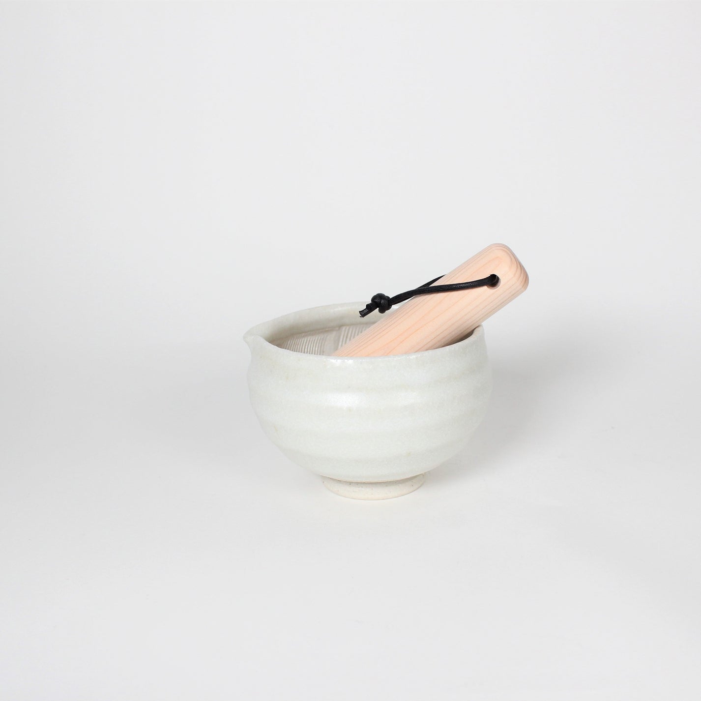 Japanese Mino-ware Ceramic Mortar, White