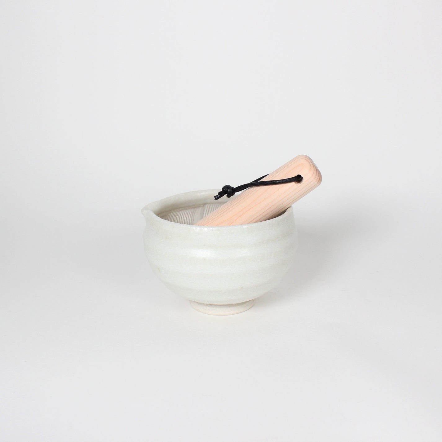 Japanese Mino-ware Ceramic Mortar, White