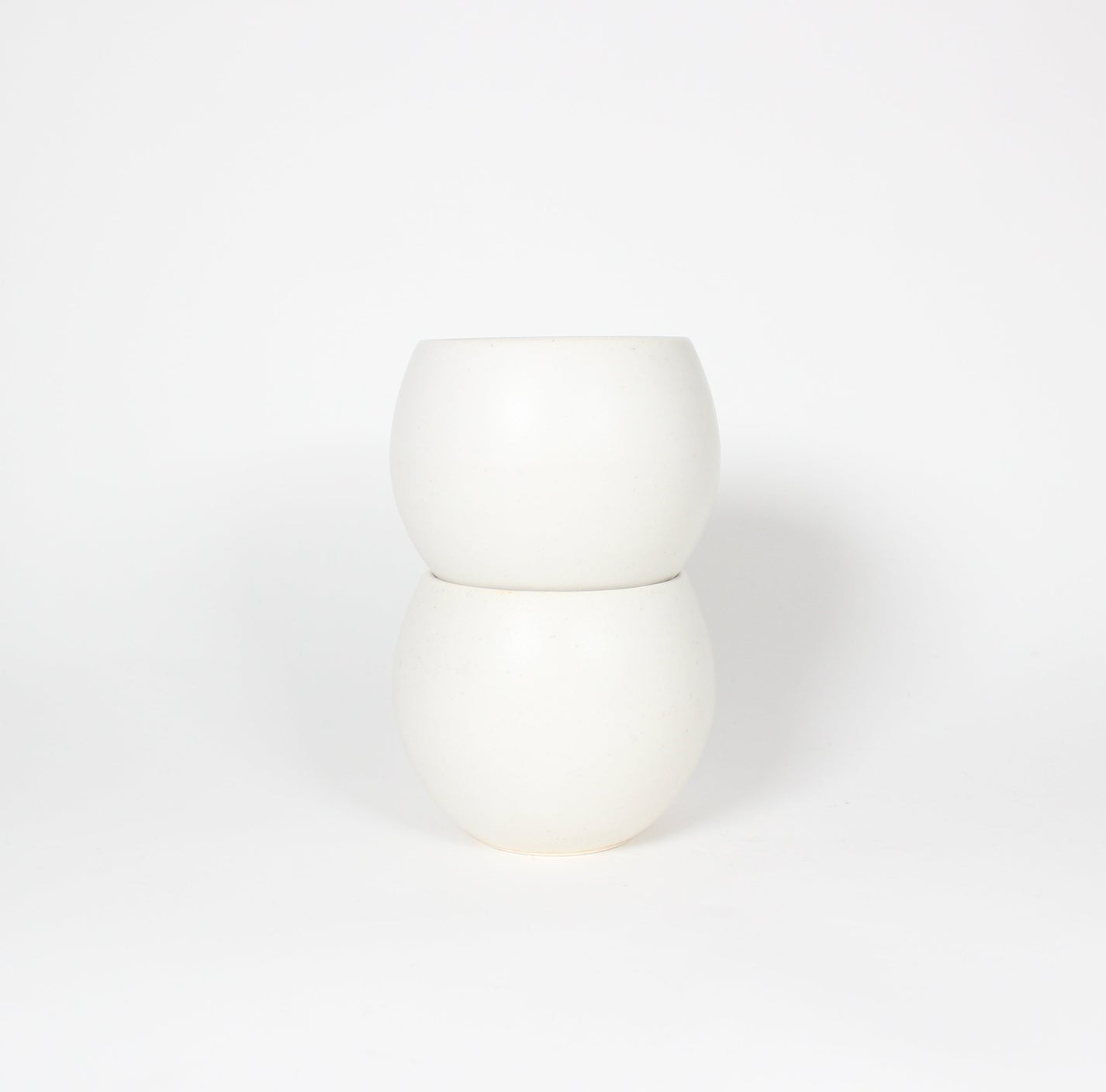 Japanese Ceramic Oval Cup, Matte White