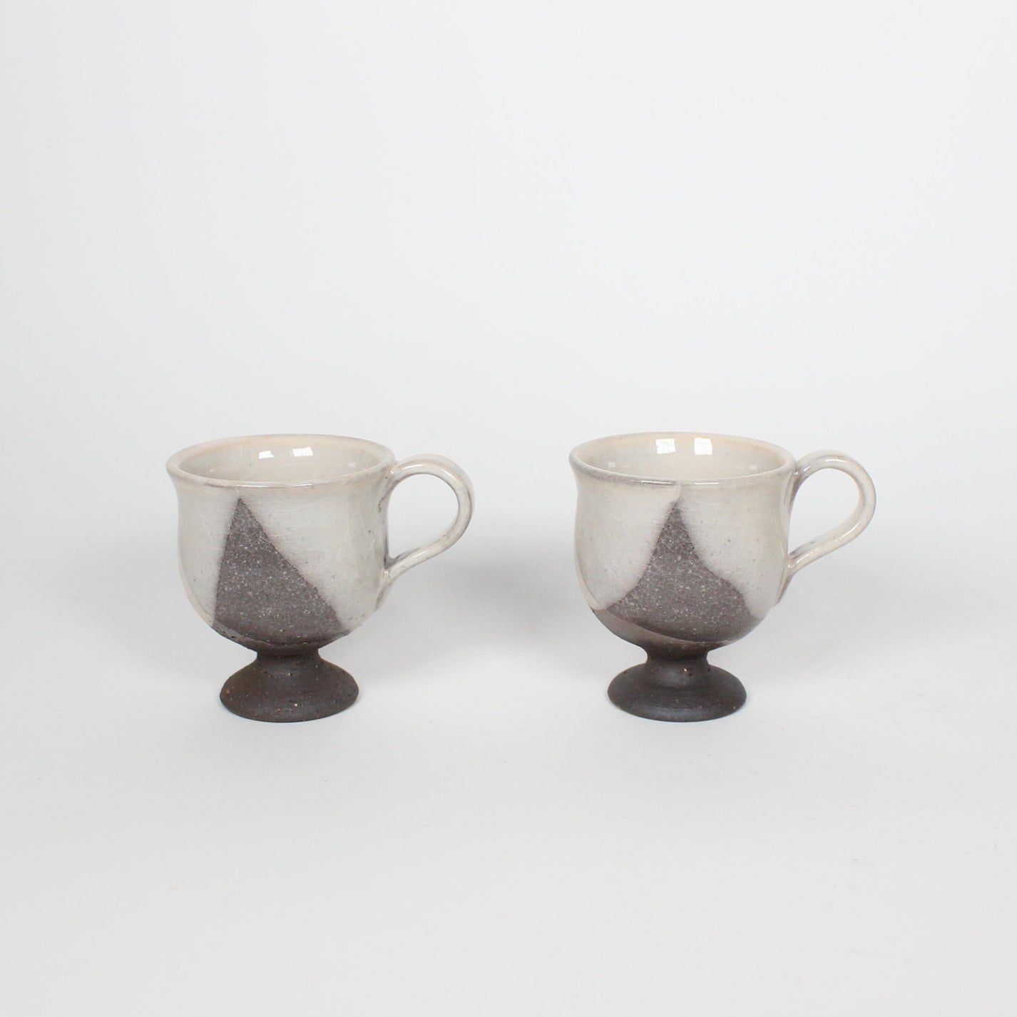 Japanese Shigaraki Ceramic Espresso Cups, Set of 2