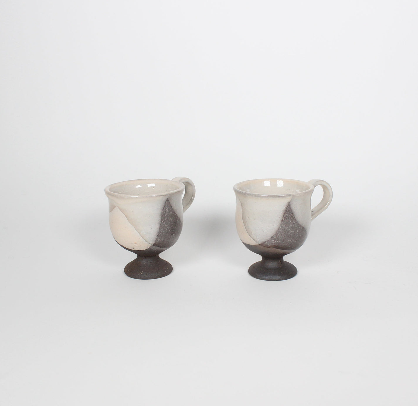 Japanese Shigaraki Ceramic Espresso Cups, Set of 2