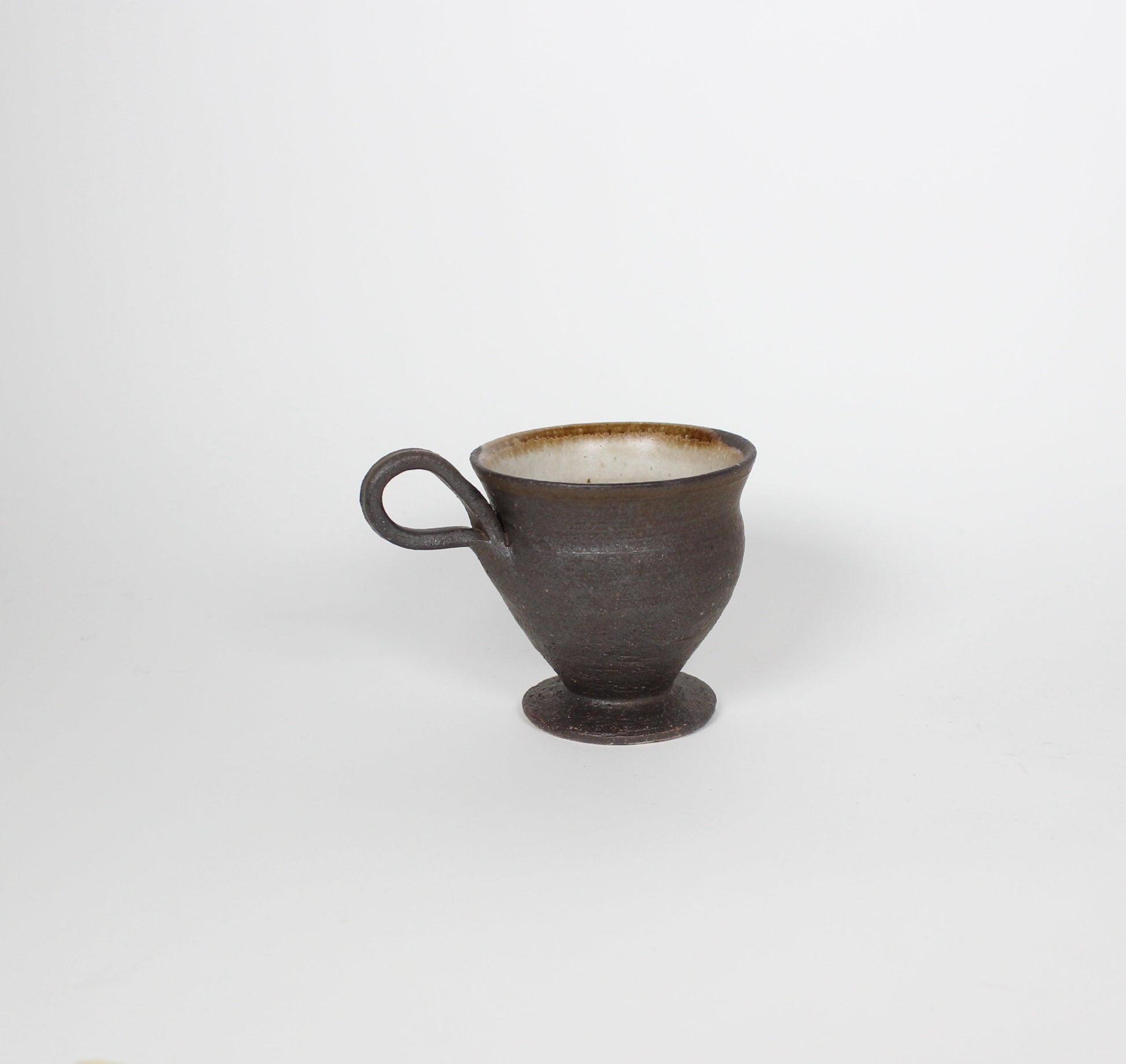 Japanese Shigaraki High-Footed Espresso Cup, Brown