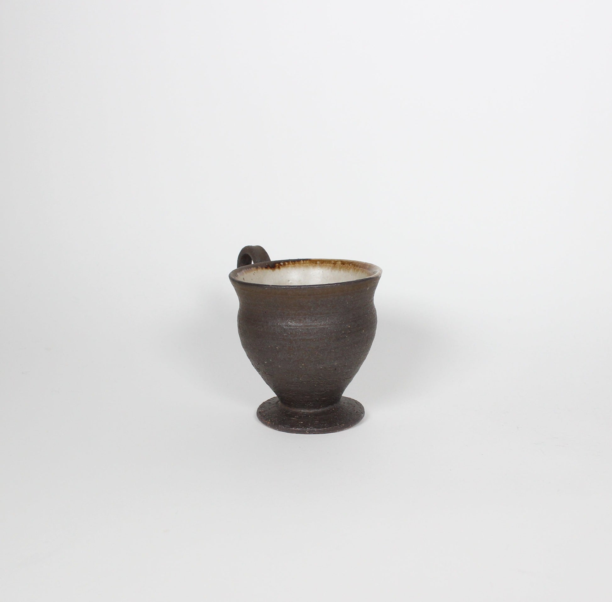 Japanese Shigaraki High-Footed Espresso Cup, Brown