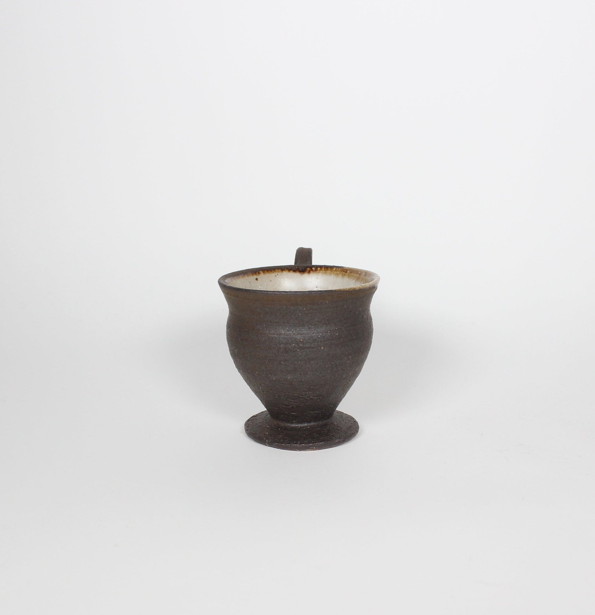 Japanese Shigaraki High-Footed Espresso Cup, Brown