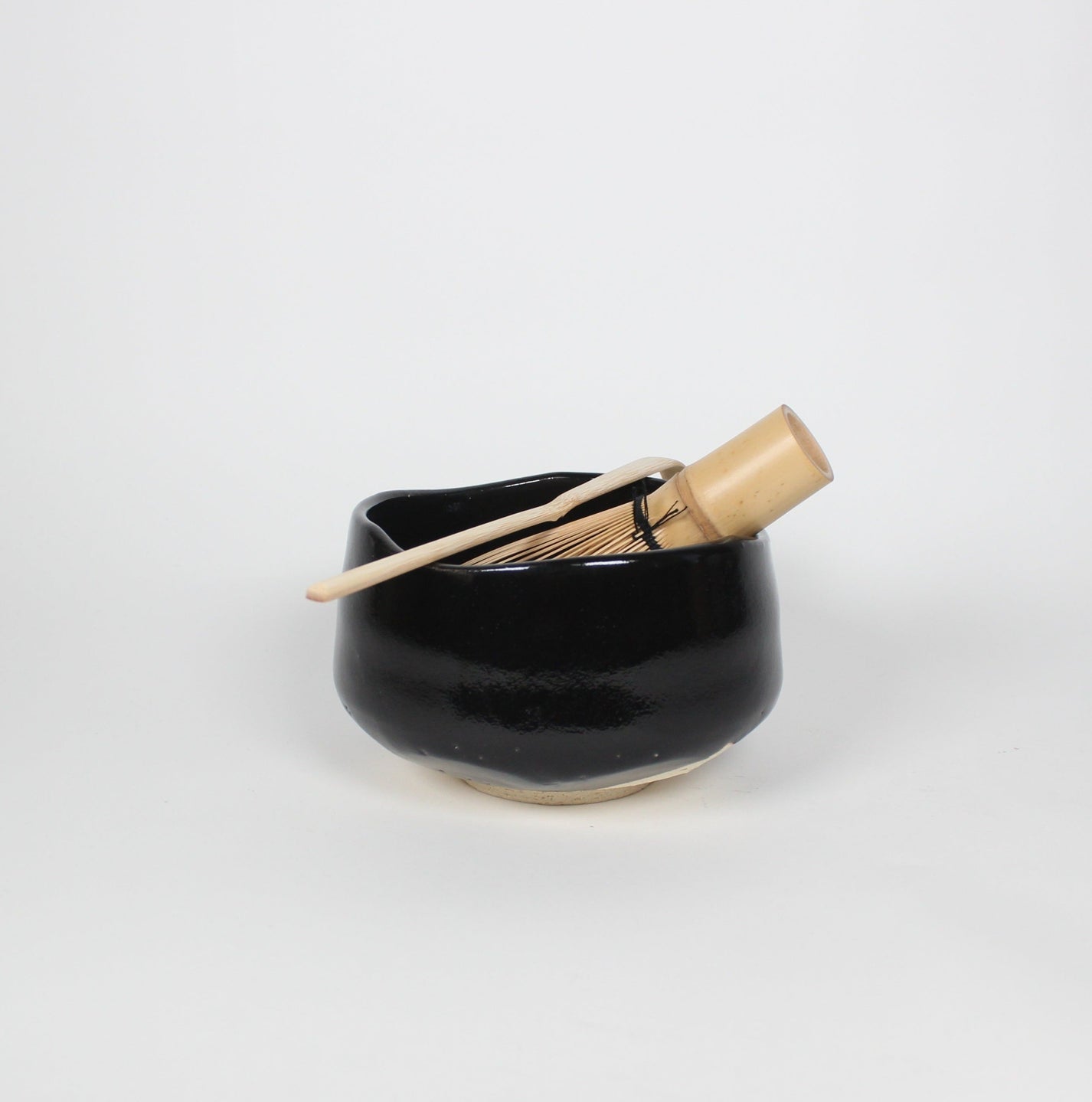 Japanese Mino-Yaki Ceramic Matcha Bowl, Black