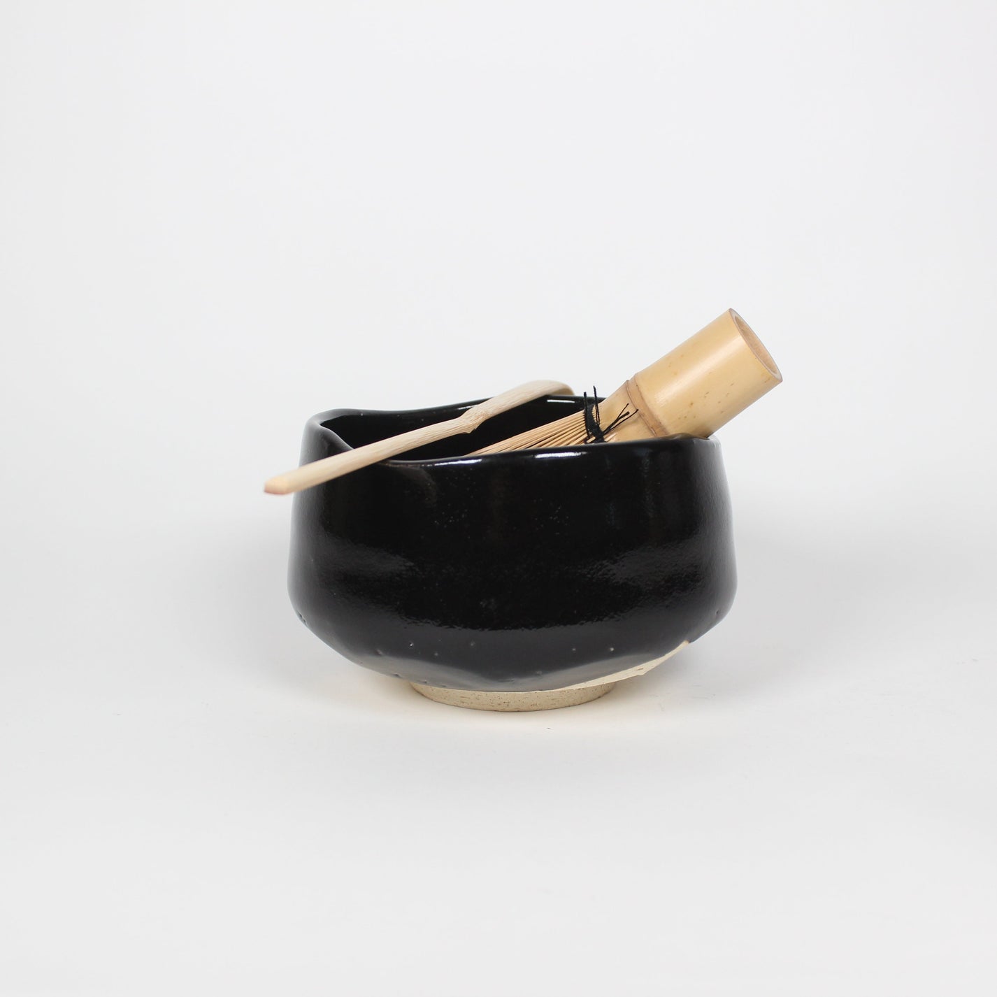 Japanese Mino-Yaki Ceramic Matcha Bowl, Black