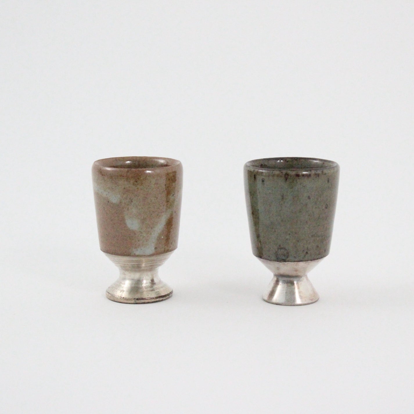 Korean Silver footed Mini Shot Cups