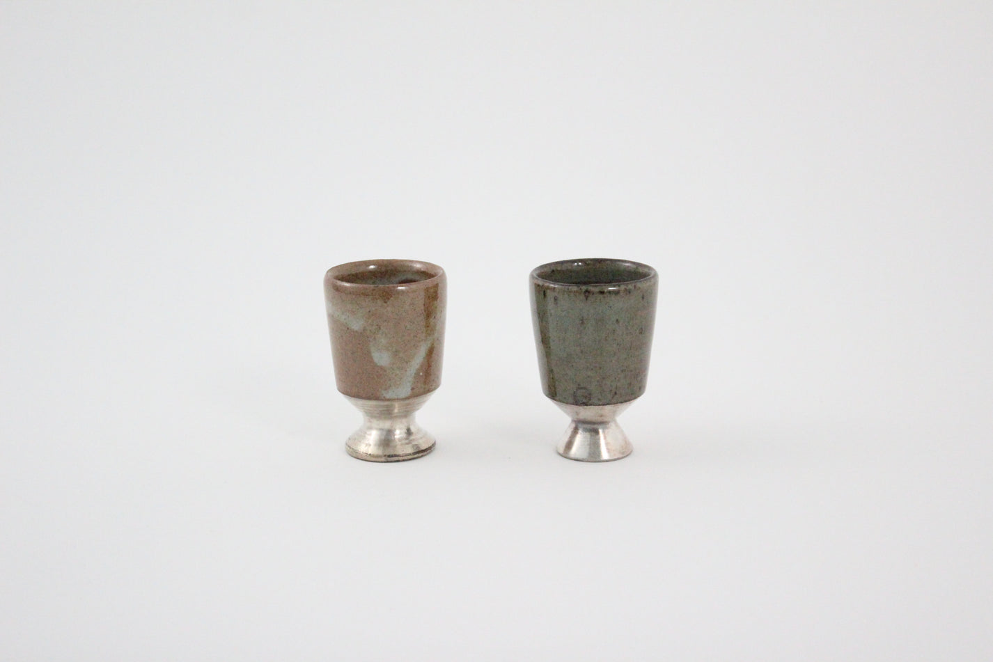 Korean Silver footed Mini Shot Cups