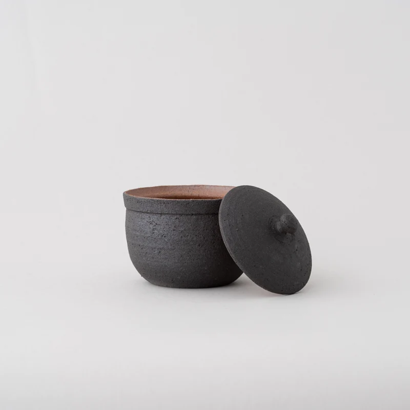 Japanese Shigaraki Ceramic Salt Jar, Large