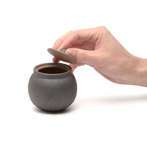 Japanese Shigaraki Ceramic Salt Jar, Small