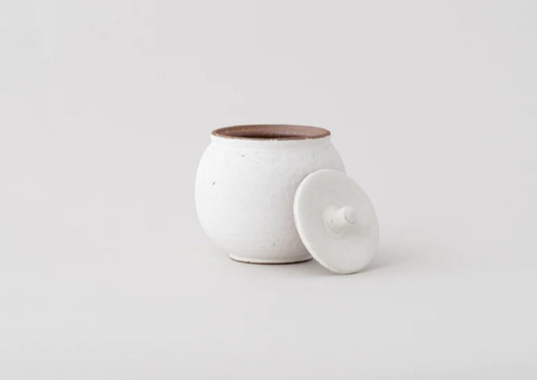 Japanese Shigaraki Ceramic Salt Jar, Small