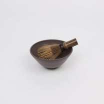 Japanese Shigaraki Ido-Nari 井戸形 Matcha Bowl, Brown with Purple Tint