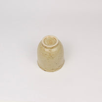 Japanese Shigaraki Ceramic Tea Cup, Mustard with Fine Brushstroke