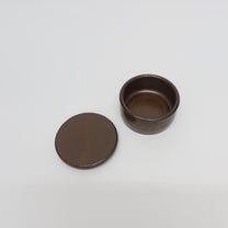 Korean Onggi Earthenware Flat Round Jar with Lid, 2 Sizes