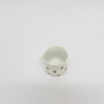 Korean Wood-fired Porcelain Dotted Gaiwan Teapot, Cooling Vessel &amp; Tea Cup