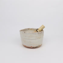 Wood-fired Shino Ceramic Katakuchi 片口 Matcha Whisking Bowl