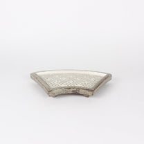 Korean Fan-Shaped Buncheong Ceramic Plates