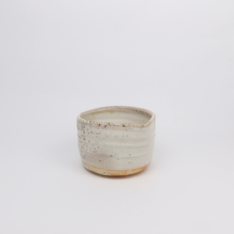 Wood-fired Shino Ceramic Katakuchi 片口 Matcha Whisking Bowl