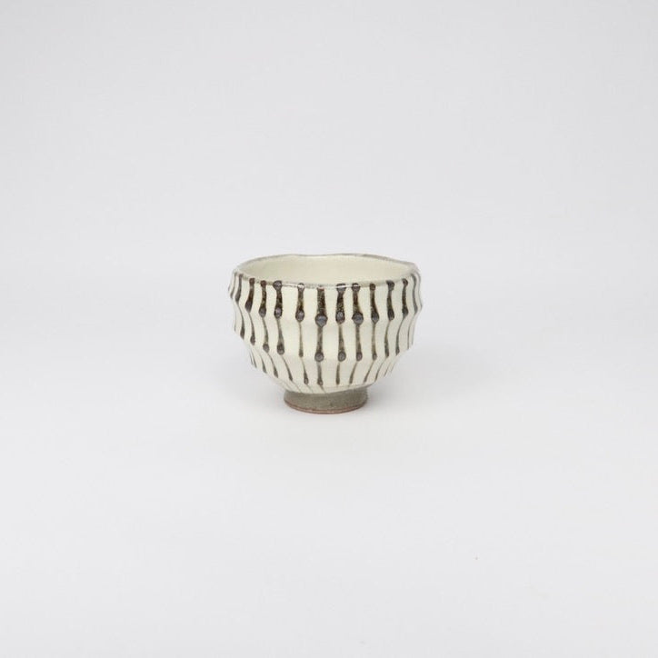 Japanese Mino-yaki Carved Ceramic Tea Cup