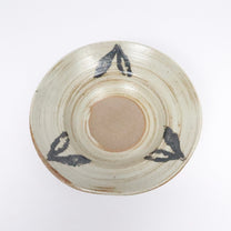 Japanese Ceramic Plate, Abstract Brushwork, Beige