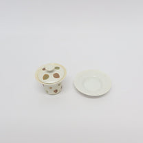 Korean Wood-fired Porcelain Dotted Gaiwan Teapot, Cooling Vessel &amp; Tea Cup